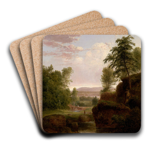 View toward the Hudson River by Thomas Doughty Art Drink Coaster set