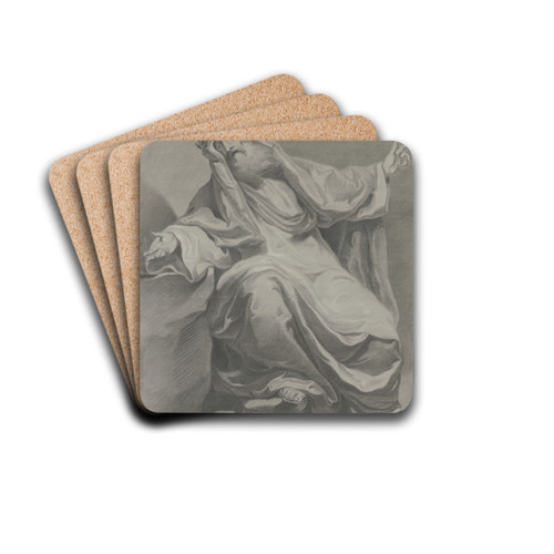Gewandfigur mit einem Lorbeerkranz by Johann Georg Trautmann Drink Coasters - set of 4