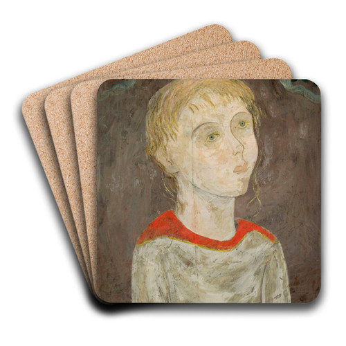 Dziewczyna z girland kwiatw by Tadeusz Makowski Art Drink Coaster set Dziewczyna z girland kwiatw by Tadeusz Makowski Art Drink Coaster set