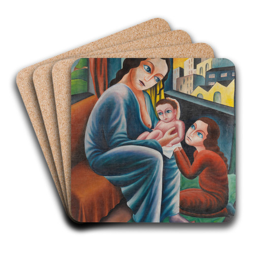 Stillende Mutter by Georg Schrimpf Art Drink Coaster set