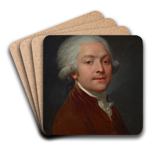 Portrait of a gentleman by Jean-Baptiste Regnault Art Drink Coaster set