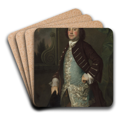 Portrait of a Gentleman by Joseph Blackburn Art Drink Coaster set