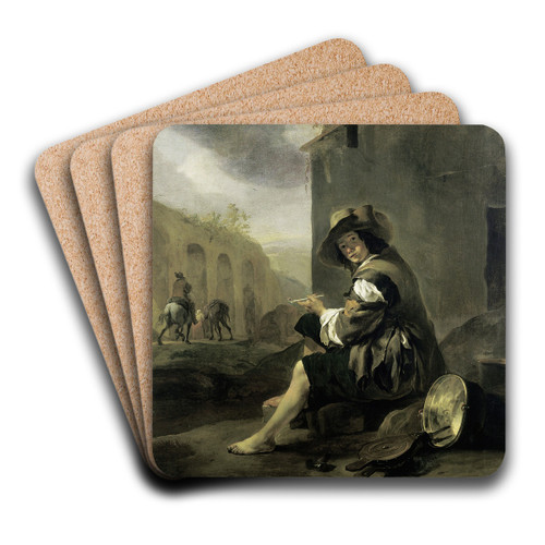 Roman Tinker by Jan Baptist Weenix Art Drink Coaster set Roman Tinker by Jan Baptist Weenix Art Drink Coaster set