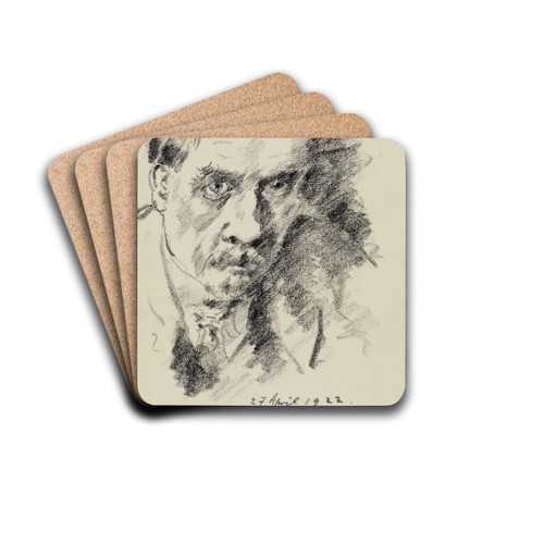 Selbstbildnis by Lovis Corinth Drink Coasters - set of 4