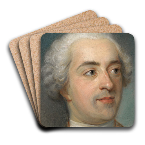 Prparation for a Portrait of Louis XV (1710-1774) by Maurice-Quentin de La Tour Art Drink Coaster set Prparation for a Portrait of Louis XV (1710-1774) by Maurice-Quentin de La Tour Art Drink Coaster set
