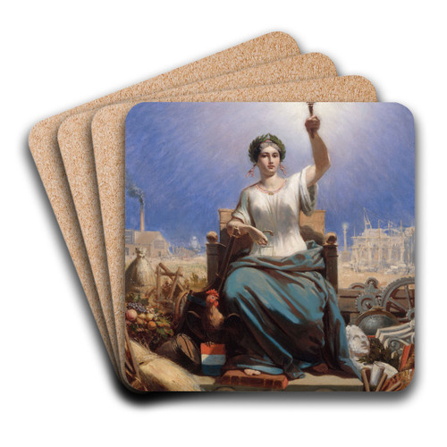 La Rpublique by Ange-Louis Janet Art Drink Coaster set