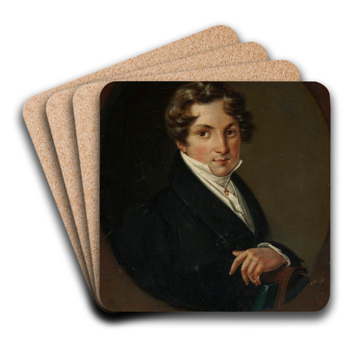 Portrait of Wadysaw Brunwej by Aleksander Ludwik Molinari Art Drink Coaster set