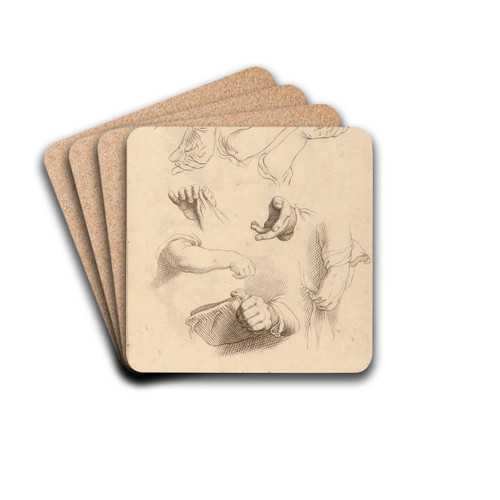 Sketches of Hands. by Hamlet Winstanley Drink Coasters - set of 4