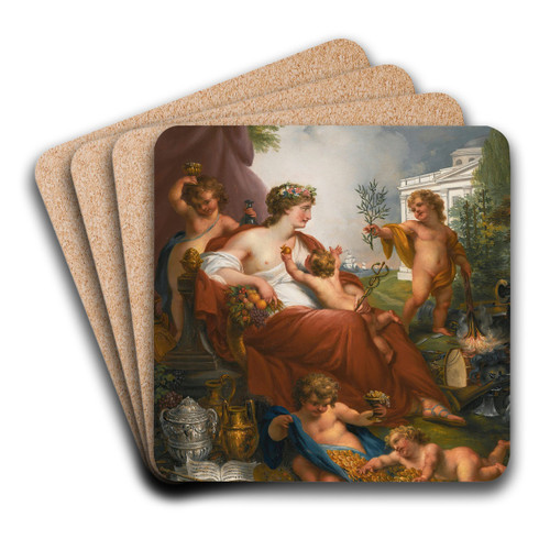 Allegory Of Peace by John Francis Rigaud Art Drink Coaster set Allegory Of Peace by John Francis Rigaud Art Drink Coaster set
