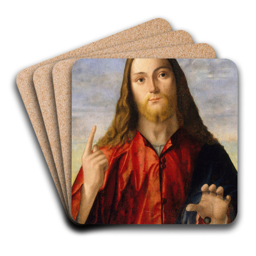 Christ Blessing by Vittore Carpaccio Art Drink Coaster set