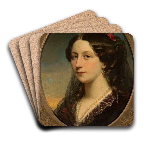 Portrait of Aleksandra Potocka ne Potocka (18181892) by Karl von Blaas Art Drink Coaster set