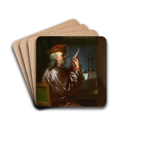 The Bookkeeper by Philip van Dijk Drink Coasters - set of 4