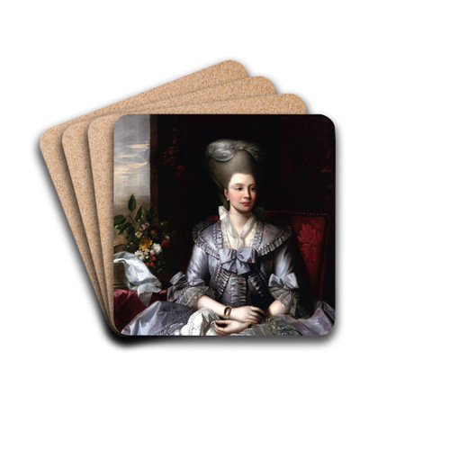 Portrait of Queen Charlotte by Benjamin West Drink Coasters - set of 4
