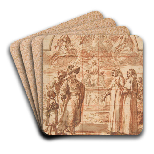 Allegory of the Trinitarian Order by Alessandro Tiarini Art Drink Coaster set