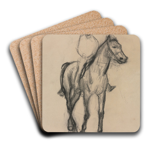 Horse and Rider by Edgar Degas Art Drink Coaster set