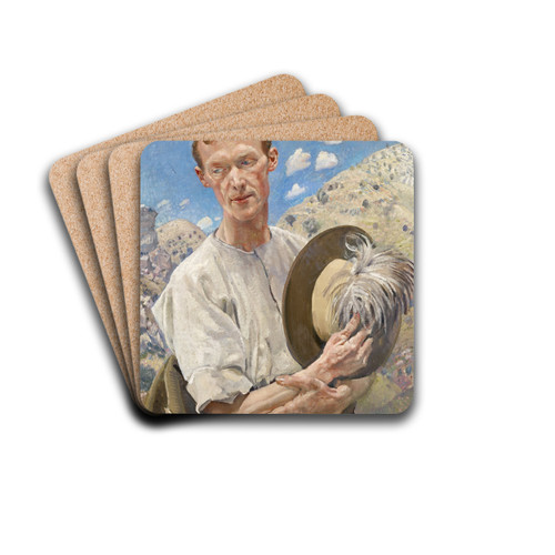 A Sergeant Of The Light Horse by George Washington Lambert Drink Coasters - set of 4