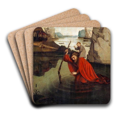 Saint Christopher by Konrad Witz Art Drink Coaster set