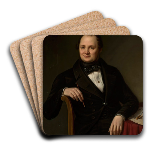 Portrait of Andrzej Gooski, architect by Jan Sikorski Art Drink Coaster set