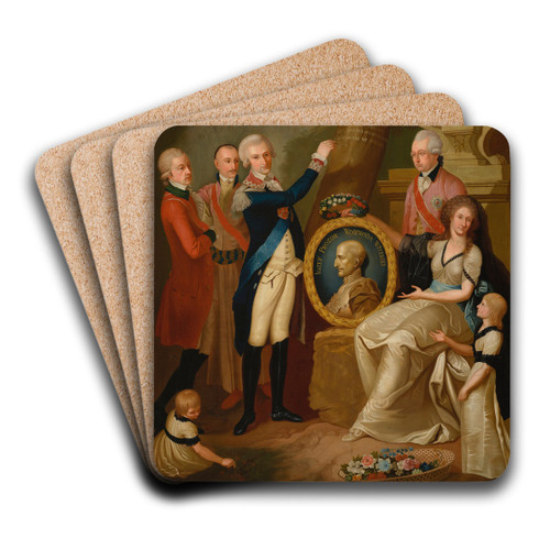 Portrait of the Prozor family by Franciszek Smuglewicz Art Drink Coaster set