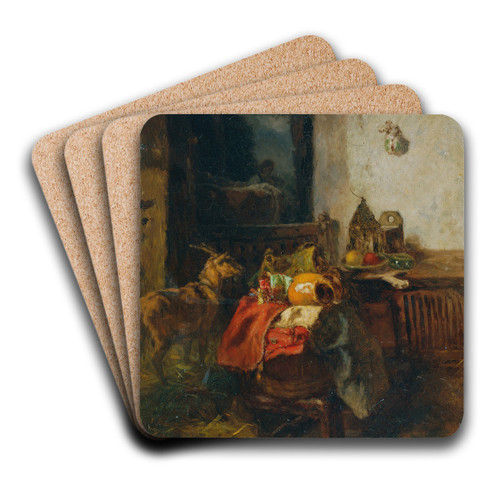 Bauernzimmer mit einem Stillleben by Anton Schrdl Art Drink Coaster set