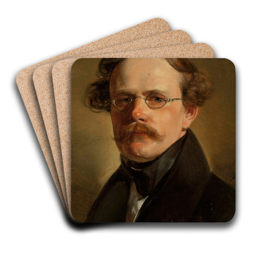 Portrait of Antoni Paszyc, colonel by Jan Nepomucen Glowacki Art Drink Coaster set