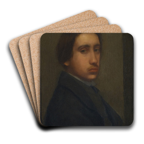 Degas  la redingote noire (Self-Portrait) by Edgar Degas Art Drink Coaster set Degas  la redingote noire (Self-Portrait) by Edgar Degas Art Drink Coaster set