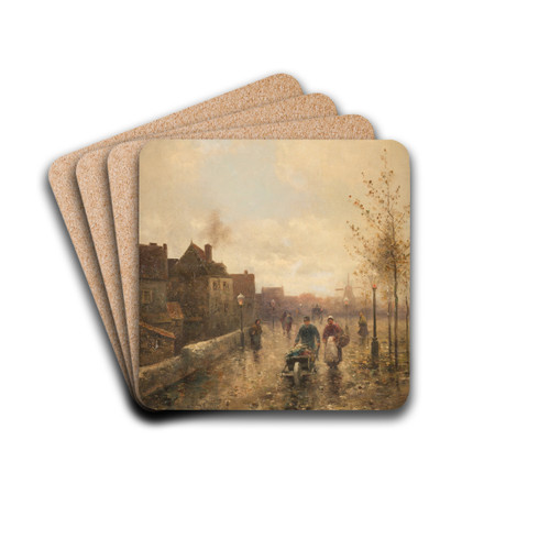 On the boulevard by Emil Barbarini Drink Coasters - set of 4