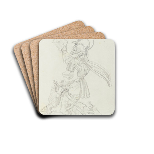 Kniender Ritter, einen Brief berreichend by Ludwig Michael Schwanthaler Drink Coasters - set of 4