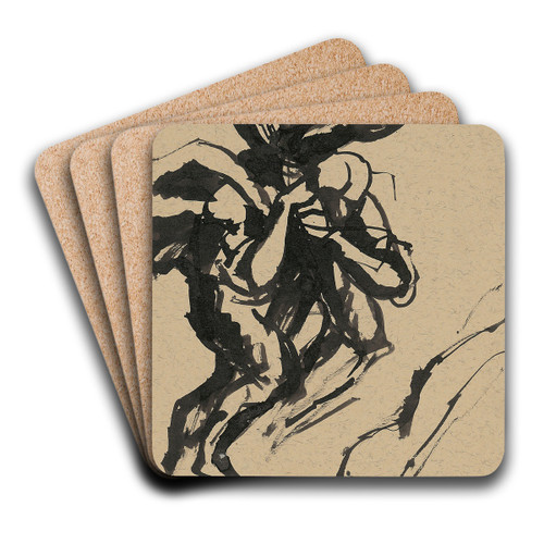 Old Man with a Cross on his Shoulder by Jn Novk Art Drink Coaster set Old Man with a Cross on his Shoulder by Jn Novk Art Drink Coaster set
