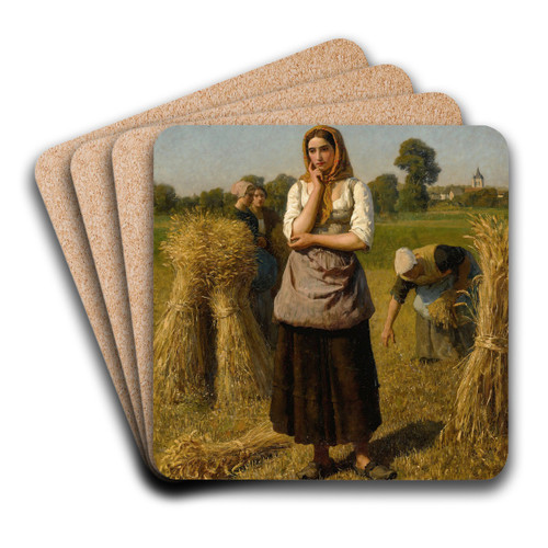 La Glaneuse by Jules Breton Art Drink Coaster set