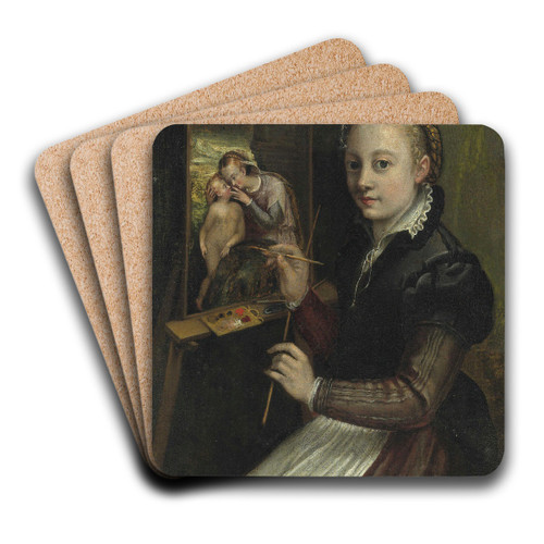 Self Portrait by Sofonisba Anguissola Art Drink Coaster set