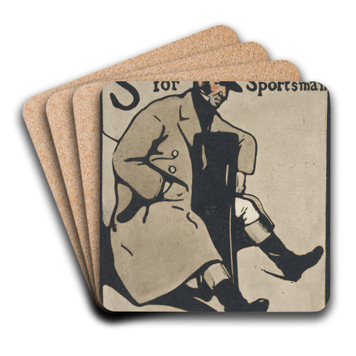 S is for Sportsman. From; an Alphabet by William Nicholson Art Drink Coaster set S is for Sportsman. From; an Alphabet by William Nicholson Art Drink Coaster set