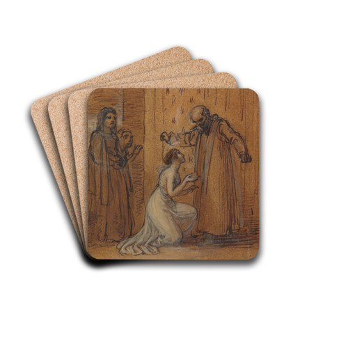 Capulet Railing at his Daughter, Juliet by Robert Smirke Drink Coasters - set of 4