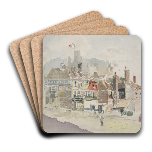 Street scene by James Aitken Art Drink Coaster set
