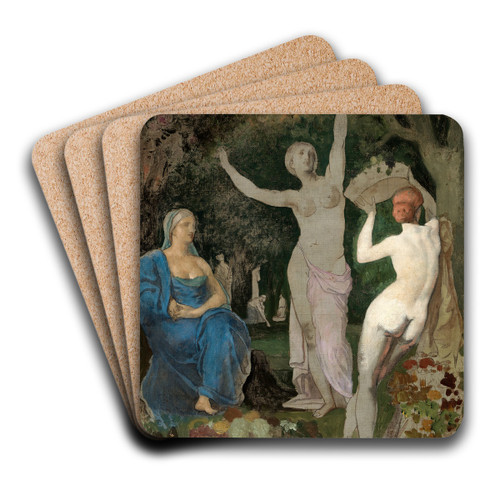 L' Automne by Pierre Puvis de Chavannes Art Drink Coaster set