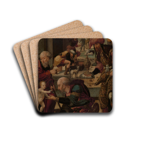The adoration by Pieter Coecke van Aelst Drink Coasters - set of 4