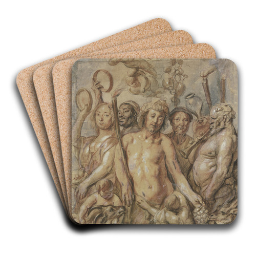 Bacchantenzug (Triumph des Bacchus) by Jacob Jordaens Art Drink Coaster set Bacchantenzug (Triumph des Bacchus) by Jacob Jordaens Art Drink Coaster set