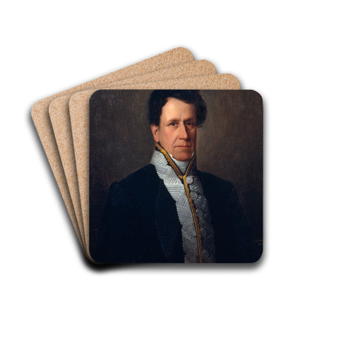 Portrait of Manuel M Gutirrez by Antonio Mara Esquivel Drink Coasters - set of 4