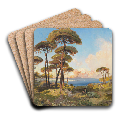Die Bucht von Neapel von Posilippo aus gesehen by Guglielmo Giusti Art Drink Coaster set