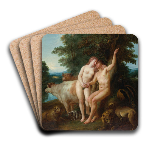 Adam and Eve by Jean-Franois de Troy Art Drink Coaster set