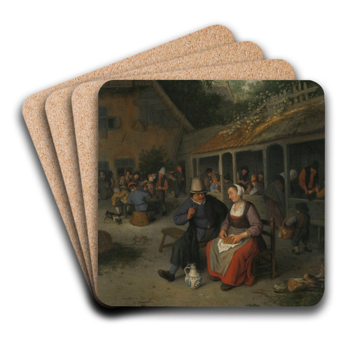 Country Inn by Cornelis Dusart Art Drink Coaster set