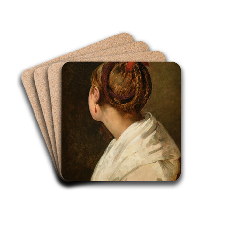 Tte de jeune romaine by Jacques-Raymond Brascassat Drink Coasters - set of 4