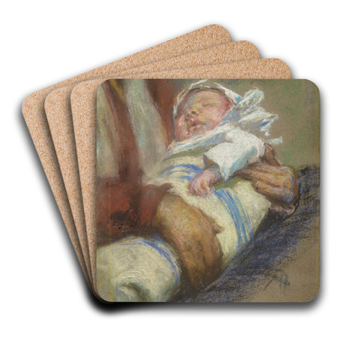 In Swaddlings by Alice Pike Barney Art Drink Coaster set