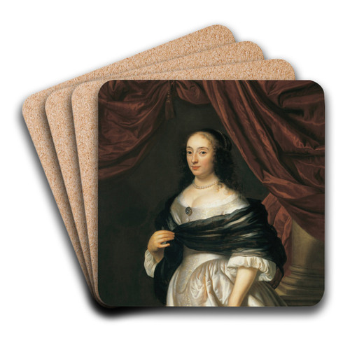 Portrait of the Countess of Goldstein by Jacob Van Loo Art Drink Coaster set