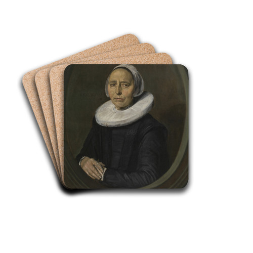Portrait of a Woman by Frans Hals Drink Coasters - set of 4