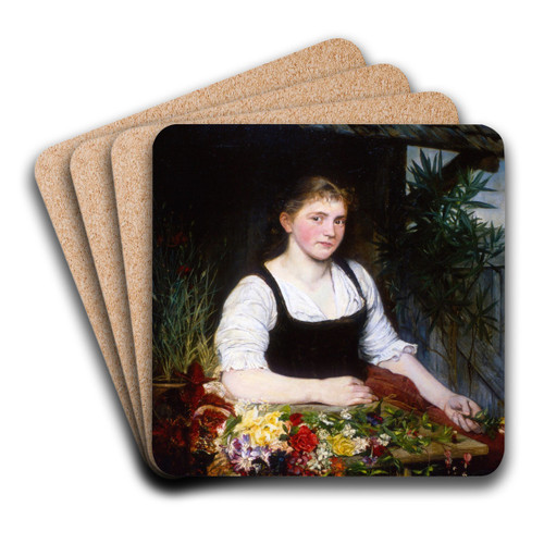 Fischersfrau von Frauenchiemsee by Christian Maximilian Baer Art Drink Coaster set