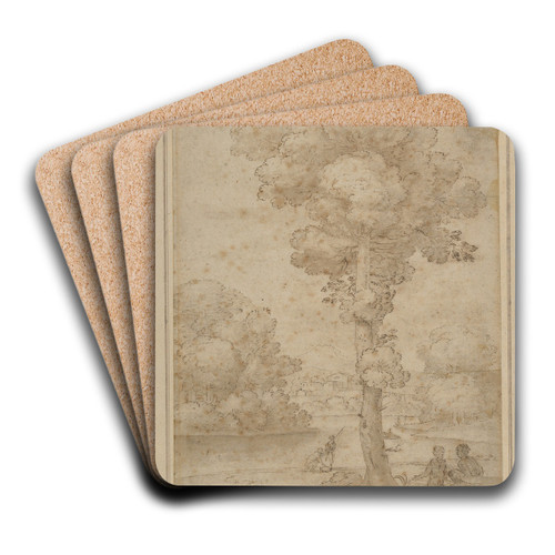 Pastoral Scene by Giovanni Francesco Grimaldi Art Drink Coaster set