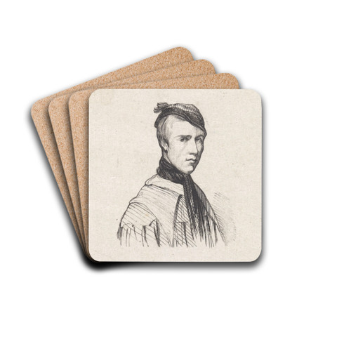 Self-portrait by Adolf Alexander Dillens Drink Coasters - set of 4