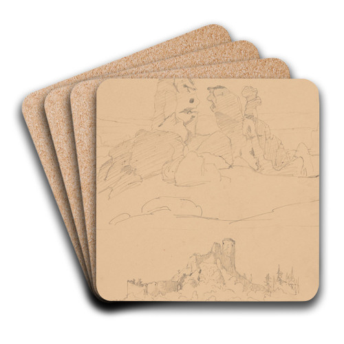 Sketch of limestone outliers (near the Ogrodzieniec Castle) by Jzef Simmler Art Drink Coaster set Sketch of limestone outliers (near the Ogrodzieniec Castle) by Jzef Simmler Art Drink Coaster set