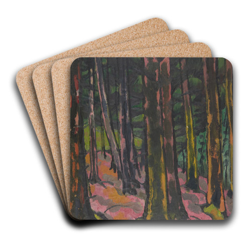 Study of Trees by Johann Walter-Kurau Art Drink Coaster set